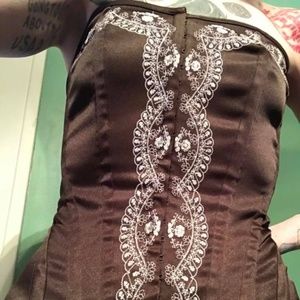 Womens Gothic brown corset, sz M